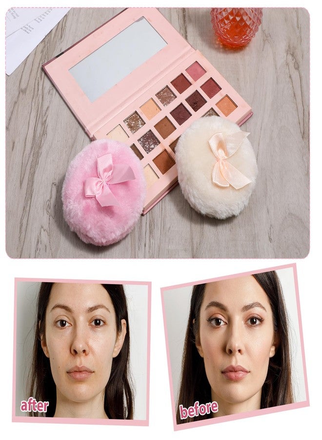 Aeaocvo 2 Pcs Large Fluffy Powder Puffs, 3.4 Inch Soft Body Powder Puff Washable Reusable Dusting Big Fluffy Puff for Wet Dry Makeup Face Body - Image 4
